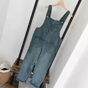 반팔점프수트 여자 데님 멜빵 바지 점프수트 캐주얼 청바지 패션