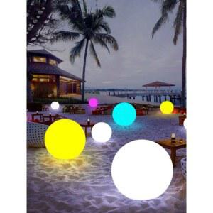 데크 가든 컬러 BEAD 정원등 매립등 정원 볼기둥 배터리 구슬등 12CM 태양광 칠색