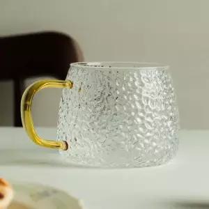 컬러 손잡이 내열 유리잔 350ml 홈카페유리컵 투명유리컵