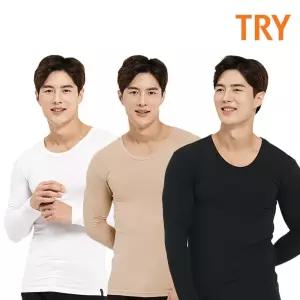 TRY 얇고 편한 남성 모달 베이직 긴팔상의 내의(단품)내복 홈웨어 발열 남자 타이즈