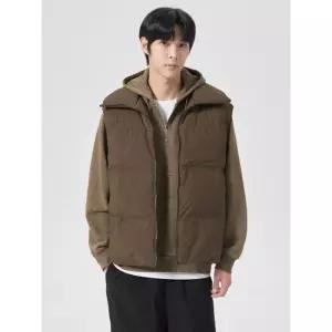 에잇세컨즈 하이넥 패딩 베스트 브라운 4639031
