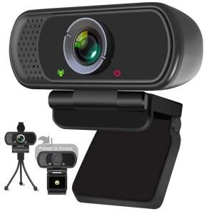 마이크가 내장된 XPCAM HD 1080P 웹캠컴퓨터 PC 및 노트북용 USB 웹캠 | 커버/삼각대 포함 110 F노트북 맥용 플러그 앤 플레이 스트리밍 컴퓨터 카메라 OV 광각 줌팀 트위치 게이밍