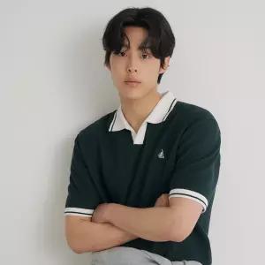 백화점 빈폴 멘 26티핑 오픈 칼라넥 니트 - 그린 BC6451C41M