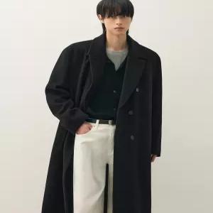 [매장정품] 드로우핏 프리미어 퓨어 캐시미어 로브 더블 코트 [BLACK] DFCT5402B