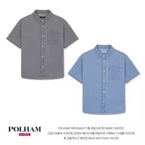폴햄 키즈 영스터유니 컴포트 해지 데님 반팔 셔츠PKG2WC3710