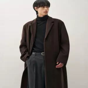 [매장정품] 드로우핏 프리미어 퓨어 캐시미어 히든 싱글 코트 [CHESTNUT BROWN]