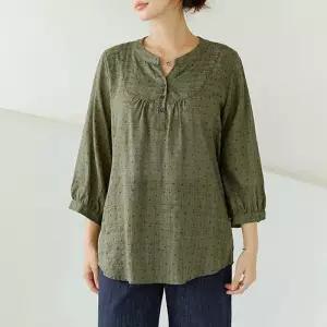 [데드라](110size)퍼티차이나넥블라우스 TBF4028