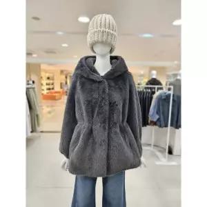 한정수량 올리브데올리브 후드넥 인조퍼 무스탕 YW6XM983 2828868