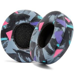 WC PADZ SOLO 2 & 3 - BEATS 무선 헤드폰용 교체용 이어패드 | WICKED CUSHIONS 제작 부드러운 가죽 고급 메모리 폼 강력 접착제 (BEATS 4에는 맞지 않음) 90년대 블랙