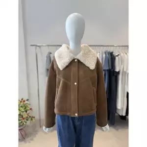 한정수량 올리브데올리브 밑단 스트링 무스탕 점퍼 YM6SM103 2828265