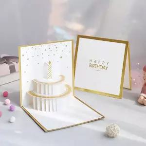 금장 3D 생일축하카드 입체카드 파티 팝업 기념일 케
