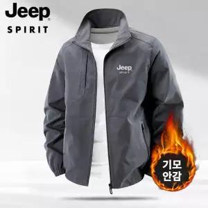 JEEP SPIRIT 남성 가을 겨울 기모 안감 스탠드카라 집업 자켓 보온 캐주얼 점퍼