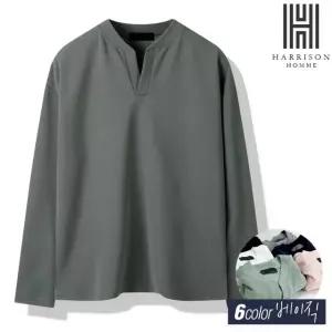 [해리슨] 오버핏 브이 헨리넥 긴팔티 SME1142