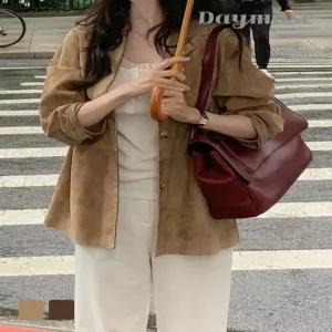 [모어오브]로어 스웨이드 자켓 카라 긴팔 아우터
