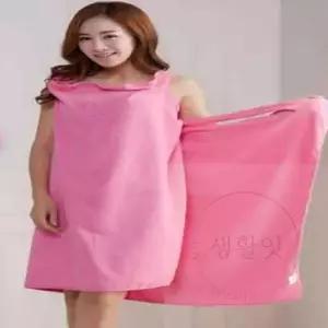 ( )샤워가운 핑크 욕실수건 원피스형수건 원피스형목욕타월 원피스형가운 샤워타월