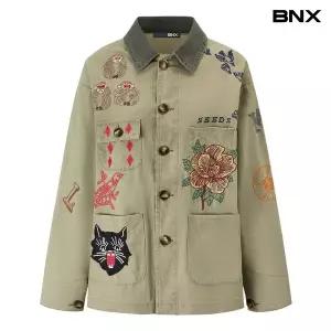 [BNX]빈티지 그래픽 자수 코듀로이 카라 자켓 (BY3JK006L0)