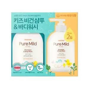 오가니스트 아이들 피부 안전한 샴푸 바디워시 715ml x 2개