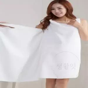 ( )샤워가운 화이트 원피스형바스타월 원피스형가운 입는수건 욕실수건 샤워타월