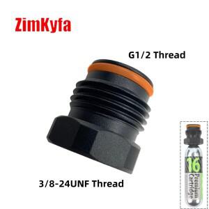 12g 16g 24g CO2 카트리지 실린더 3/8-24UNF 나사산을 G1/2-14 0.825인치-14NGO 표준 크롭 나사산 변환하는