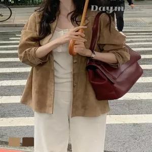 [모어오브]로어 스웨이드 자켓 카라 긴팔 아우터