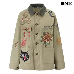 [비엔엑스]빈티지 그래픽 자수 코듀로이 카라 자켓 (BY3JK006L0)