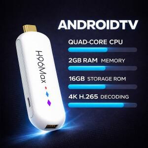 H96 MAX M20 암로직 S905L 안드로이드 TV 스틱 쿼드 코어 4K 비디오 WiFi 블루투스 음성 어시스턴트 리모컨