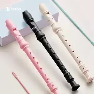 SWAN 8 홀 트레블 녹음기 초보자용 교실 악기 청소 막대 좋아하는 선물 (독일 핑거링)