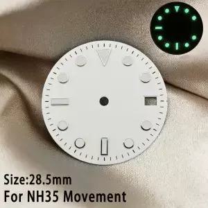 드웨인 캠벨 285mm 선버스트 다이얼 블랭크 NH35 시계 남성용 부품 및 수리 C3 그린 루미너스