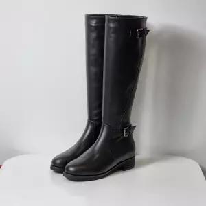 [탠디]여성 3.5cm 라운드토 옆지퍼장식 털롱부츠 X22513V2
