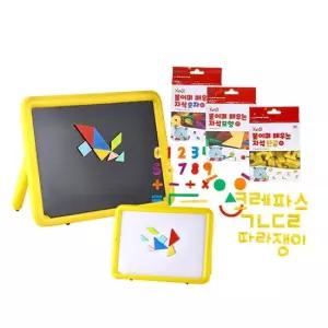 캐스B 플레이 앙면자석칠판과자석3종 1948set) 양면자석칠판보드+붙이며배우는자석3종)