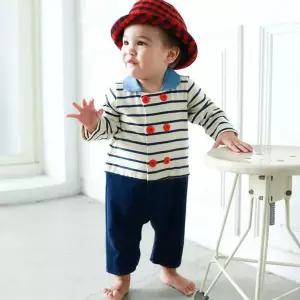 레드 더블단추 데님카라 우주복 203016 WEB5296