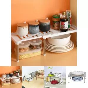 길이조절 싱크대 하부선반 싱크인선반 하부장정리선반/씽크대/수납/부엌/주방/용품/상부장/그릇/접시/냄비