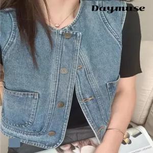 [모어오브]온리유 데님 조끼 청베스트 아우터