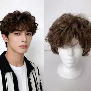 파마 웨이브 캐주얼 스타일 남성 통가발 데일리 패션