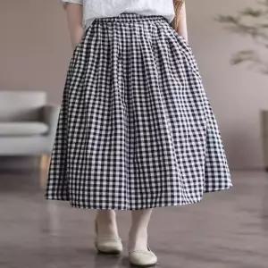 화세 밴딩플레어체크스커트HB6SSK007C