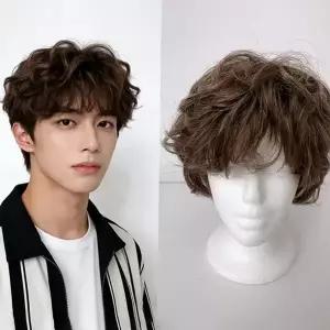 파마 웨이브 짧은 머리 남성 통가발 패션