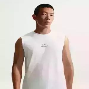 나이키 nike 프로 민소매 트레이닝 탑 M - 화이트블랙 IM4900-100