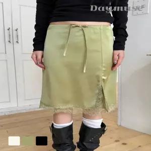 [모어오브]실키 레이스 스커트 새틴 치마