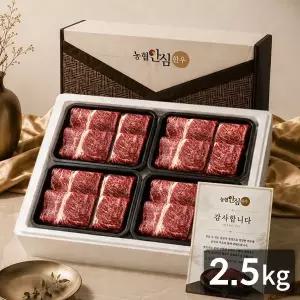 갤러리아 농협안심한우 금빛12호 한우등심 선물세트 2.5kg(냉장/1+등급) / 감