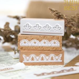 1pc 꽃 레이스 패턴 Scrapbooking 사진 앨범 장식 DIY 종이 카드에 대 한 나무 스탬프