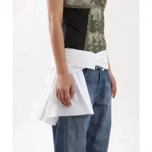 NEWGE Shirt-shaped wrap skirt (WHITE) 2399528