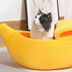 강아지 고양이 귀여운 바나나 숨숨집 방석 쿠션 9FE2A