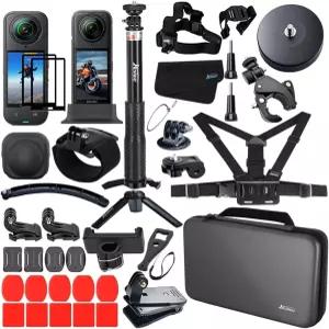 Insta360 X5 / X4 카메라 마운트 번들용 액세서리 키트 자석 케이스 셀피 스틱 삼각대 가슴 스트랩 자전거