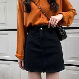 여자 데일리 기본 A라인 데님 스커트 청 치마 데이트 캐주얼 6F2E1