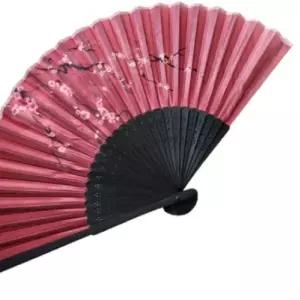 일본직수입 대나무 접이식 부채 매화나무 레드 2D9D1