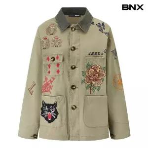 [BNX]빈티지 그래픽 자수 코듀로이 카라 자켓 (BY3JK006L0)