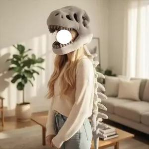 모어픽 공룡뼈모자 소품 코스프레 공연 스켈레톤 파티