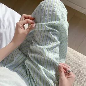 잠옷바지 남여공용 홈웨어 여름파자마 쿨링 수면잠옷 스트라이프 커플 KK1020