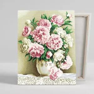 [아트박스]/아이러브페인팅 DIY캔버스형 보석십자수 40x50cm 모란화병