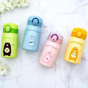 [트래블앤쿡]해피베어 원터치 보온보냉병250ml 텀블러